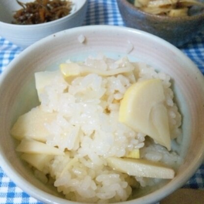 これぞタケノコご飯！って感じの味でした。
旬のタケノコ美味しくいただけました。
ご馳走様でした☆